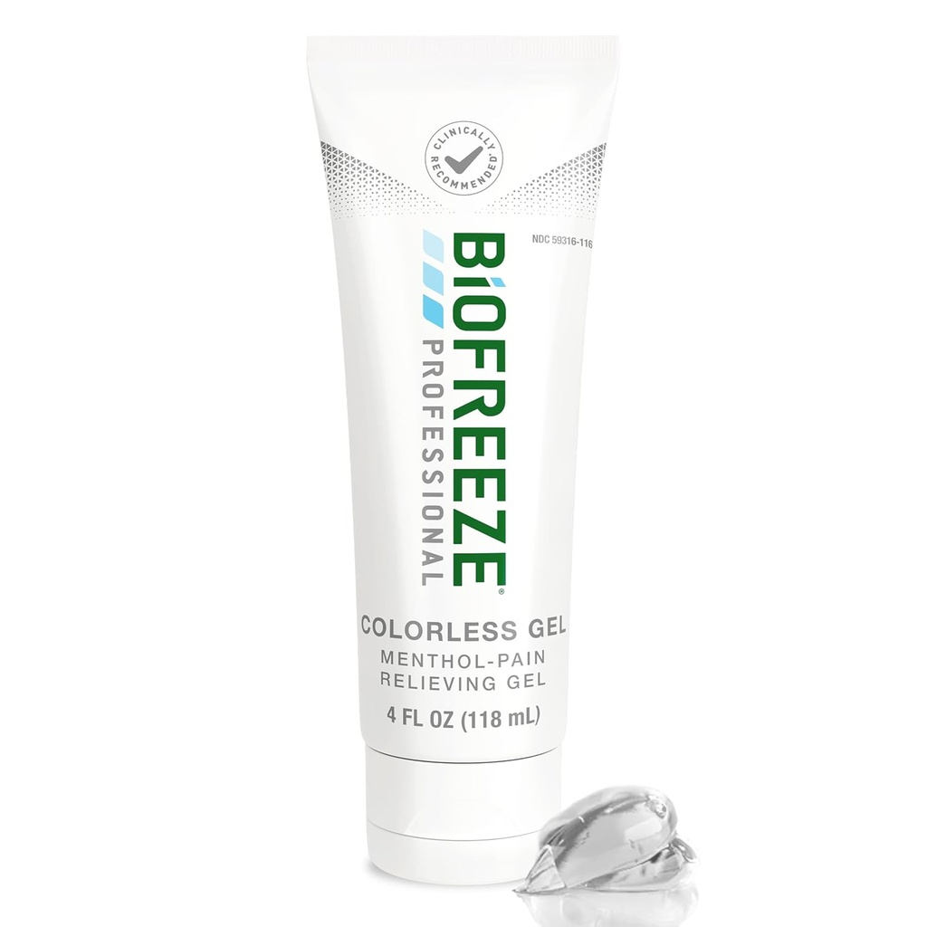 Biofreeze Professional Gel Pain Relief, Knee & Lavere Rygsmerter Relief, Gigt Smerte Reliever, Sore Muskel Relief, Neck Pain Relief, Køling fælles smerte Relief, Farveløs Menthol Gel 4 Fl Oz