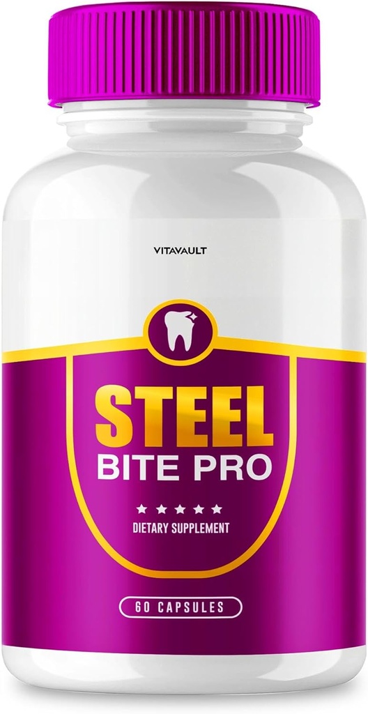 (1 Pack) Steel Bite Pro til tænder og gumme reparation, Autentisk stål Bite Pro supplement, Tandpleje Support Capsule, Zephyr Organics, One Flaske