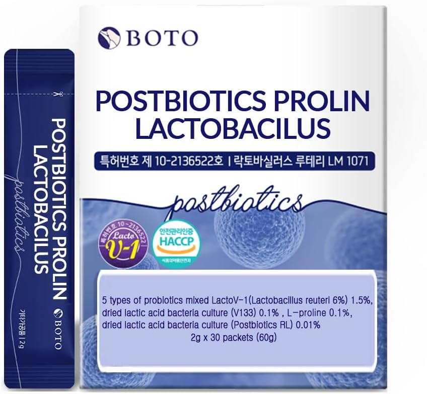 BOTO Korea Care it Probiotika Naturlige Prebiotika Proline Breast Milk Lactobacillus, Colon Cleanse, Immunity Support - 1 måned (30 af Pack, PostBiotics)