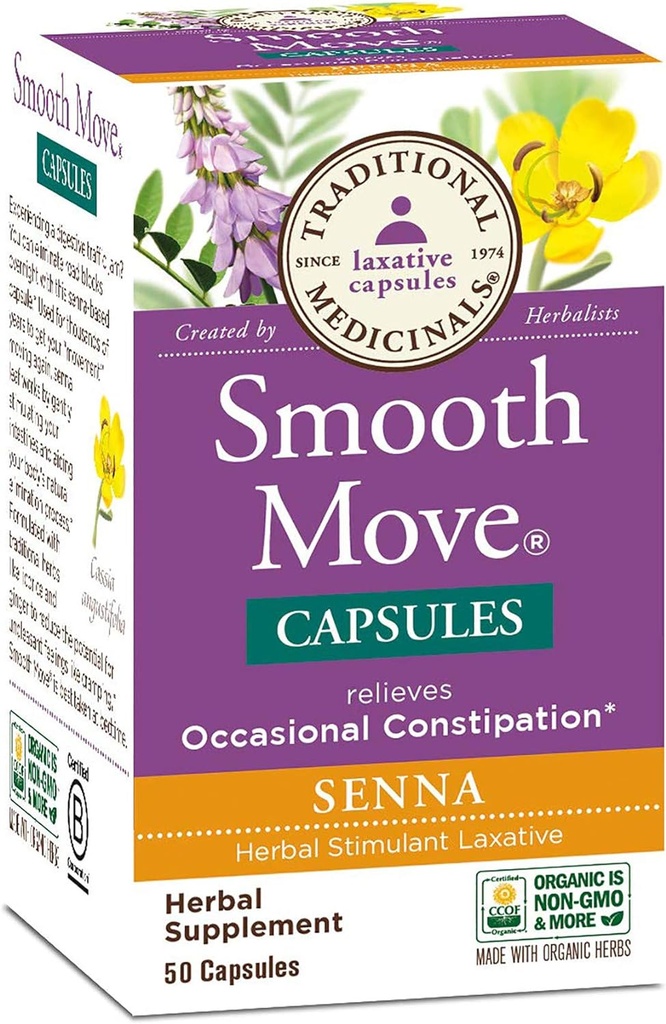 Traditional Medicinals - Smooth Move Senna, 50 Capsules