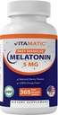 Vitamatic Melatonin 5 mg tabletter á 124; vegetarisk, non- GMO, gluten fri Tabletter