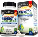 BioSchwartz Daily Probiotic Nutritional Supplement - 40 Millioner CFU for Gut Health - Probiotika til mænd og kvinder - fordøjelsessundhed med Astragalus & Lactobacillus - Hylde Stable - 60 Greve