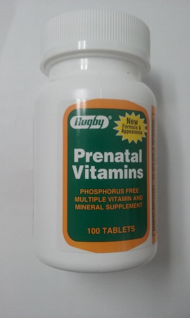 Rugby Prenatal Vitaminer, 100 tabletter per flaske