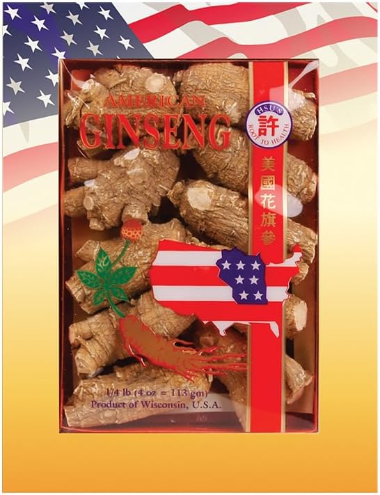 Hsu 's SKU 110-4-124; Short Extra Large Buddy 124; Dyrket Wisconsin American Ginseng Direct fra Ginseng Gardens Buddy 124; Short Extra Large Buddy