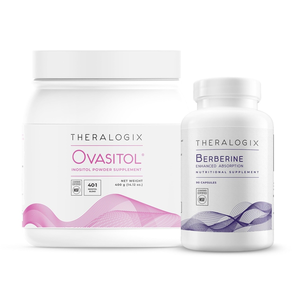 Theralogix Ovasitol Inositol Canister + Berberine Enhanced Absorption Bundle, 14.12 Ounce & 90 Greve (pakke med 2)