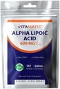 Vitamatic Pure Alpha Lipoic Acid (ALA) 600mg Per Serving - 167 Servings - Non-GMO & Gluten Free