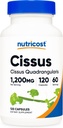 Nutricost Cissus Quadrangularis (1200mg) 120 Kapsler - 60 Servering, Gluten Free, Non- GMO, og Vegetarisk Friendly