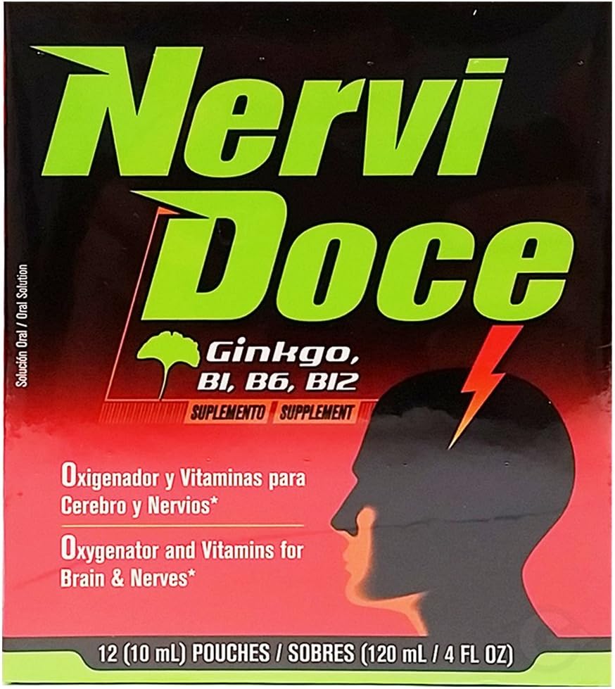Nervidoce Multivitamin 12 Count Pouches - med Ginkgo Biloba og B Complex