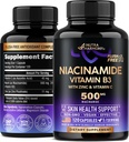 Niacinamid 500 mg - vitamin B3 flush- fri form Niacinamid supplement - sund klar hud & antioxidant support - med zink & C-vitamin - Lab testet, Vegan & NON- GMO - Made in USA - 120 kapsler
