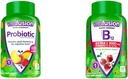 Viafusion Probiotiske Gummy Kosttilskud, Hindbær, Peach og Mango Flavors & Ekstra Styrke Vitamin B12 Gummy Vitamin