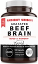 Ancient origin Grass Fed Beef Brain Supplement med oksekød lever, Hele fødevarer Brain Support fremmer hjerne, mad og hukommelse sundhed, hjerne og lever sundhed Formelkapsler, non-GMO, 180 Kapsler