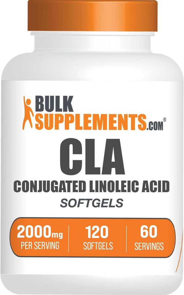 Bulk Supplements.com CLA Softgels - Conjugated Linoleic Acid, CLA Supplements - Gluten Free, 2 Softgels per Serving (2000mg), 120 Count (pakke med 1)
