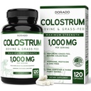Colostrum Supplement (120 Greve) 1000mg Per Servering (Bovine Colostrum Kapsler fra First Malking Only, Std. to Contain 20% IgG Immunoglobuliner) - Græs Fed, Ingen Fillers, Tredjeparts Testet - USA Made