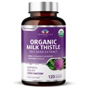 Organic Milk Thistle | Non GMO 300mg 30:1 Extract Vegan Daily Supplement w/Silymarin Seed Extract for Liver Support, Detox and Cleanse - 120 Veggie Capsules