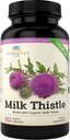 Organic Milk Thistle; Ikke GMO 2000mg 4X Koncentreret Vegan Dagligt tillæg w / Silymarin Seed Uddrag til leverstøtte, Detox og Cleanse - 60 Veggie kapsler