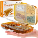 Travel Pill Organizer Medicine Dispenser - Fugt- Proof Pill bokse og Organizer - Bærbar Vitamin Container Holder - 8 store afdelinger for medicin og kosttilskud