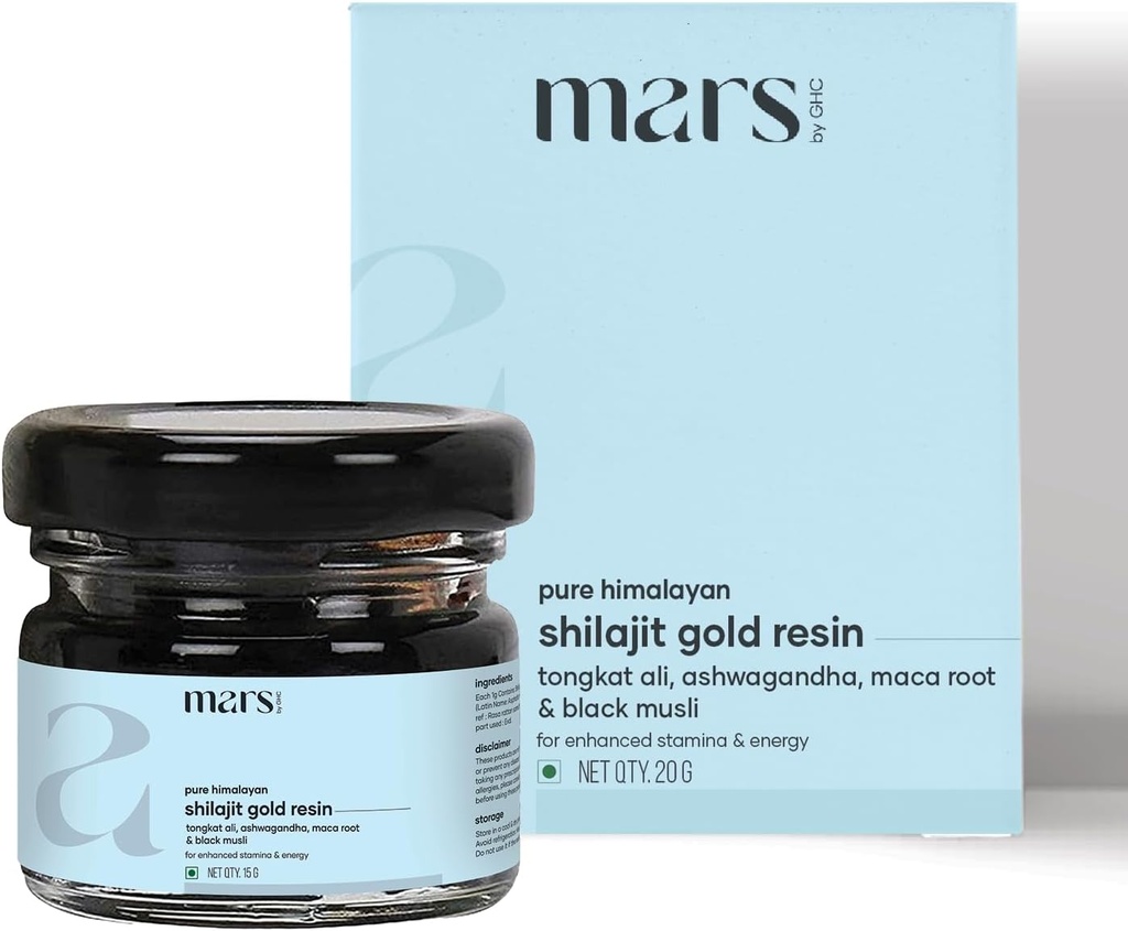 mars af GHCs Pure Himalayan Shilajit Gold (Resin) drevet med Shilajit og Surgemax - 20g - Pack af 1 Buddy 124; Pure Organic Shilajit Resin indkøbt fra Himalayas
