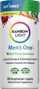 Rainbow Light Mens One Multivitamin, Men's Daily Multivitamin Provides High-Potency Immune Support, With Vitamin C, Vitamin D and Zinc, Vegetarian, 60 Count
