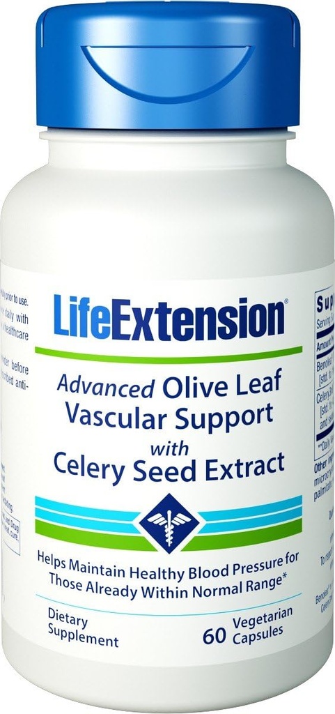 Avanceret Olive Leaf Vaskulære Support med Sellery Seed Extract 60 Vegetarisk Capsules- Pack-3