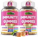 10 i 1 immunsupport Gummies, w / Echinacea, Elderberry C-vitamin og zink, Selenium, D3 5000IE, Magnesium, Daglig immunbooster Multivitamin, for Antioxidant Bone Energy, 2 Pack