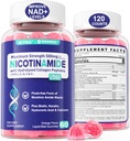 2 Pack - Nicotinamid 500mg Gummies, NAD + tillæg til kvinder & mænd w / Collagen Peptider, (Flush Free Niacin) Vitamin B3 Niacinamid til anti- Aging, NAD + Niveauer, lang levetid, fokus og hjerne, sukkerfri