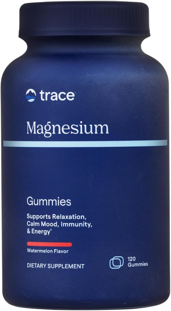 Trace Minerals Magnesium Gummies - Supports a Calm Mindset - Magnesium Chewables for Kids & Adults - Bone, Digestion, Heart Health & Immune Support - Watermelon Flavor - 120 Count (120 Servings)