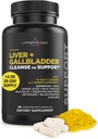 Livingood Daily Lever & Gallblære Rense eller Support Supplement med mælk tidsel, Ox Bile, Bile Salte, fordøjelsesfremmende enzymer og Artichoke Leaf Extract, fordøjelsesmæssig sundhed & leverstøtte, 56 kapsler