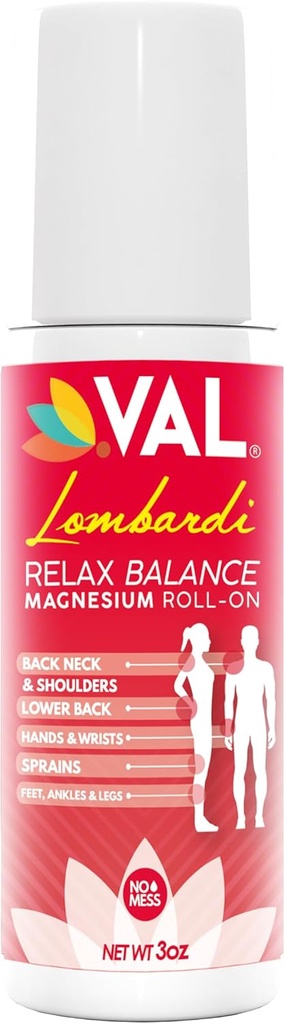 VAL Magnesium Roll- On for Joint & Muscle Relief Note 124; Fast- Action- Action- Zechstein Magnesium med Arnica, Menthol & Herbal Extracts