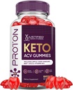 Justified Laboratories Proton Protein Keto ACV Gummies Advanced Formel 1000MG Proton Keto Gummies Apple Cider Vinegar Boost Formuleret med Pomegranate Beet Juice Powder B12 Vegan Non GMO 60 Gummys