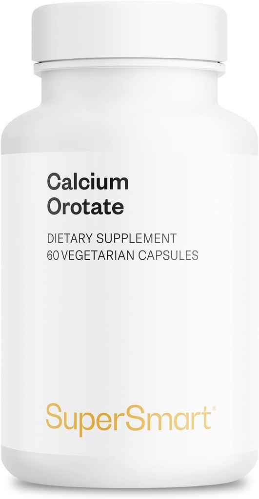 SuperSmart - Calcium Orotere med Magnesium Oroter 9: 1 (Højt biotilgængeligt) - Avancerede tænder og knogler styrke supplement Mex124; Non- GMO & Gluten Free - 60 vegetariske kapsler