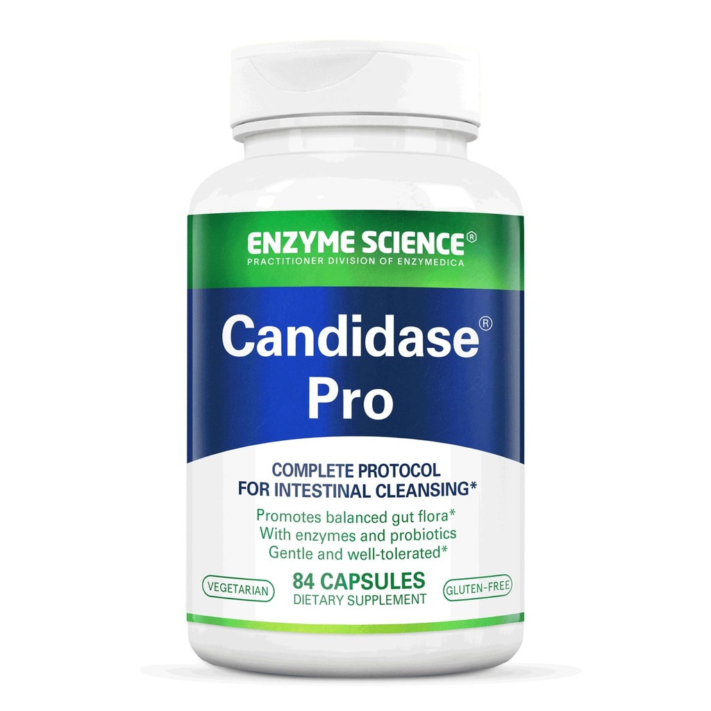 Enzyme Science Candidase Pro - fordøjelsesenzymer med probiotika Design for Candida Cleanse og Detox Support til kvinder og mænd - Gut Health - Enzimas Digitivas - 84 kapsler