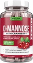 Naturlige D-Mannose Kapsler 4-in-1 Formel - 120 CAPS, 1500 MG Cranberry, Mælkebøtte, Hibiscus Flower Extract, piller til støtte Bregen og Urinary Tract Sundhed