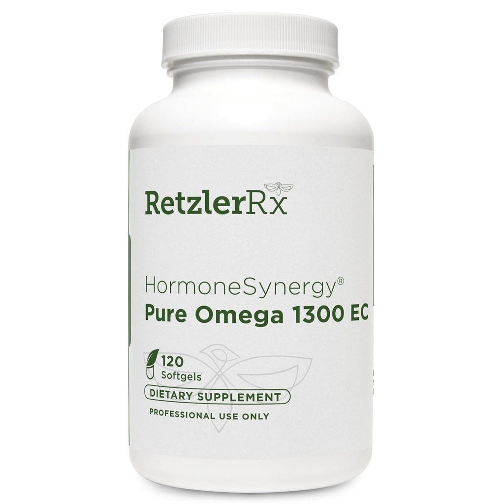 HormoneSynergy Omega 1300 EC Fish Oil Softgels - High- Strength Omega 3 Supplement med forbedret absorption - IFOS Verified, Enteric Coated, 600mg EPA, 260mg DHA - 120 Greve