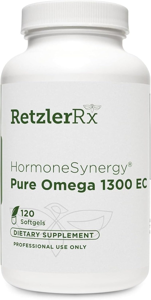 HormoneSynergy Omega 1300 EC Fish Oil Softgels - High- Strength Omega 3 Supplement med forbedret absorption - IFOS Verified, Enteric Coated, 600mg EPA, 260mg DHA - 120 Greve
