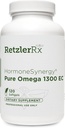 HormoneSynergy Omega 1300 EC Fish Oil Softgels - High- Strength Omega 3 Supplement med forbedret absorption - IFOS Verified, Enteric Coated, 600mg EPA, 260mg DHA - 120 Greve