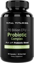 Vital Vitamins Probiotic Complex for Men & Women - 70 Billion CFU - Made with Prebiotic Blend - Digestive, Gut Health, & Immune Support - Powerful Blend of 10 Strains - 30 Capsules