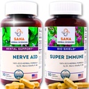 Natural Sleep Aid & Immunity Boost | 10 Organic Herbs | with Valerian Root, Immune Support with Echinacea & Vitamin C | 1350 mg of Herbs per Serving | by Sana Herbal