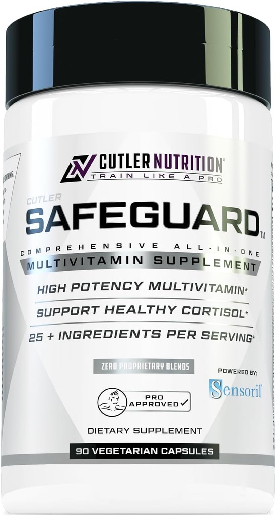 SAFEGUARD High Potency Multivitamin for voksne: Bedste daglige Multivitamin og Multi Mineral Support Supplement med Sensoril Ashwagandha Extract til Cortisol Support og Adrenal Sundhed, 90 Greve