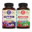 Pure Saffron Extract & Premium Berberine Bundle (én flaske hver). Understøtter Mood, Energy Boost, Metabolisk funktion. USA Made.