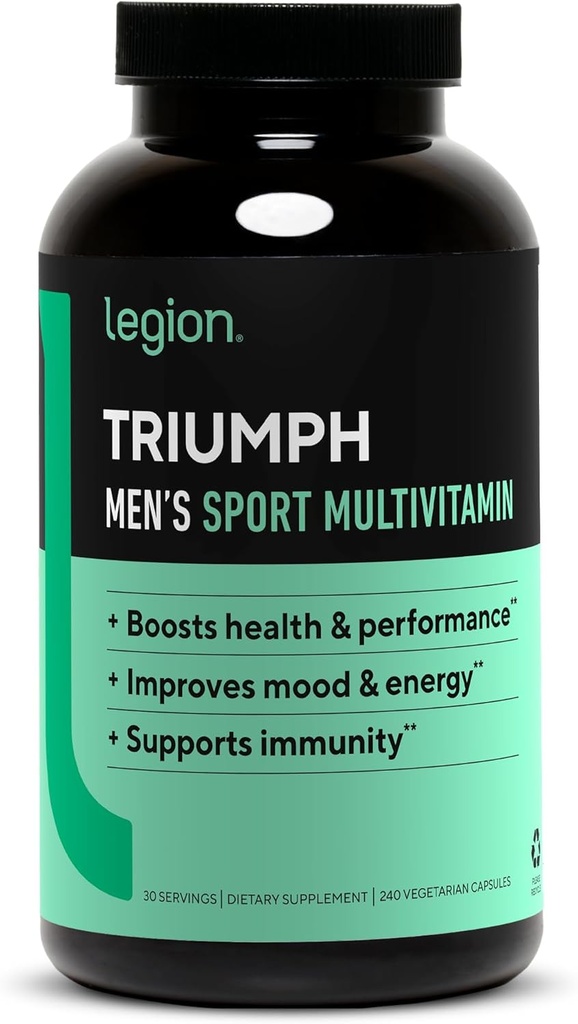LEGION Triumph Mænd Sport Vitamin - Komplet Multivitamin til mænd - Daglige vitaminer til mænd til at øge sundhed og ydeevne - Mænds Multivitamin med 21 Vitamin & Min - 30 Servering
