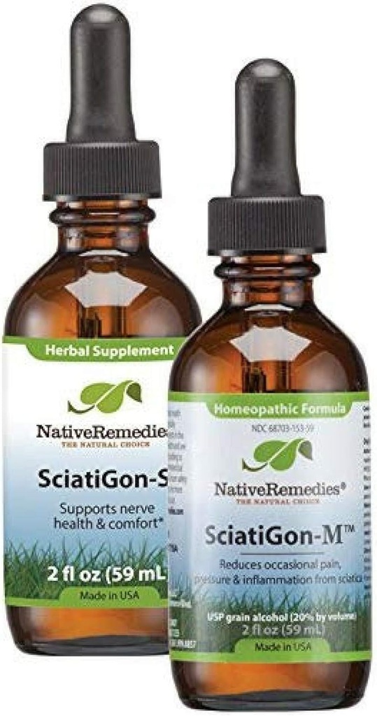 Native Remedies Complete Sciatigon ComboPack - Alle naturlige herbal supplement hjælper med at reducere trykket på Den Sciatiske Nerve og naturlige Homøopatiske Remedy reducerer smerte, kramper og talløshed