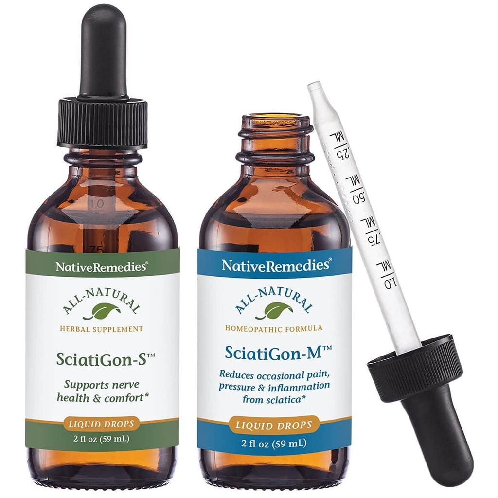 Native Remedies Complete Sciatigon ComboPack - Alle naturlige herbal supplement hjælper med at reducere trykket på Den Sciatiske Nerve og naturlige Homøopatiske Remedy reducerer smerte, kramper og talløshed