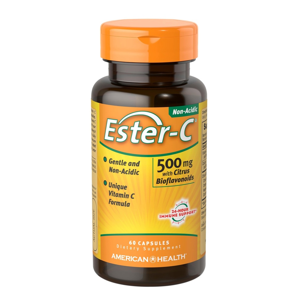Ester- C 500 mg med Citrus Bioflavonoider Amerikanske sundhedsprodukter 60 VAPs