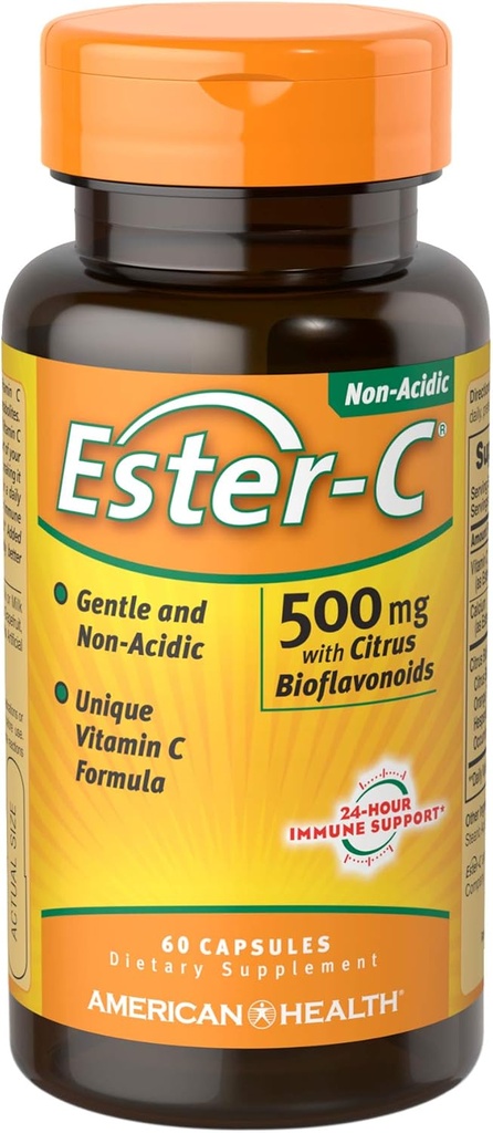 Ester- C 500 mg med Citrus Bioflavonoider Amerikanske sundhedsprodukter 60 VAPs
