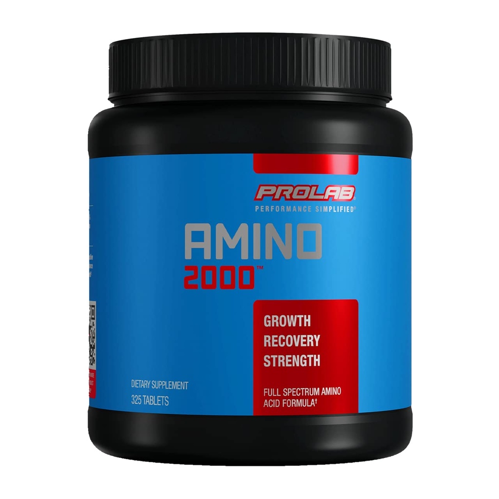 Prolab Amino 2000 Essential Aminosyrer Supplement, Full- Spectrum EAA Formel for Muscle Recovery, Lean Muscle Growth & Performance Support (325 tabletter)