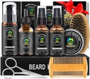 XIKEZAN Beard Kit til mænd grooming & Care Set w / 2 Pack Beard Serum, Wash, Oil, Balm, Comb, Brush, Scissor, Bag, EBook, Unik Birthday Gaver til mænd ham far Mand Brother Christmas Stuffers