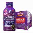 Vitamin Energi Mood + ekstra styrke Energi Shot Tropisk Berry 48 Pack, 260mg Naturlig Koffein, B-Vitamin, Rhodiola, Kamille, Mood & Energy Support, Zero Sugar, Gluten- Free, Vegan, 1,93 fl oz