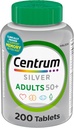 Centrum sølv Multivitamin til voksne 50 Plus, Multivitamin / multimineral supplement, vitamin D3, B Vitaminer, Gluten fri, non-GMO ingredienser, understøtter hukommelse og kognition hos ældre voksne - 220 Ct