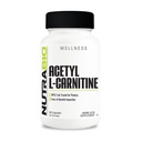 NutraBio Acetyl L- Carnitin (ALACAR) Supplement, 500mg - Støtte Natural Energy Production, Metabolic Management, og samlet sundhed, 90 kapsler