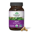 ORGANISK INDIA Joy Herbal Supplement - immunforsvar, fremmer hukommelse & koncentration, Vegan, Gluten- Free, Kosher, USDA Certified Organic, Non- GMO, Calming - 90 Kapsler
